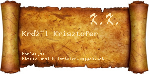 Král Krisztofer névjegykártya